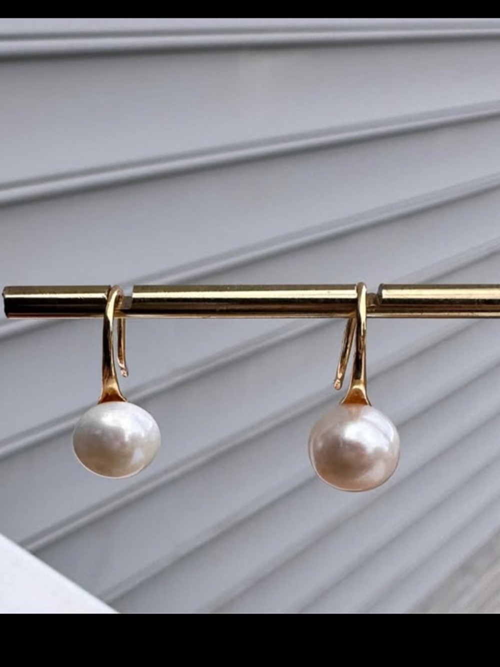 14k Gold Played Freshwater Pearl Drop Earrings - Elegant Women’s Jewelry